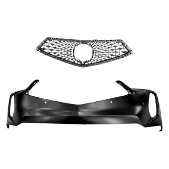 Replacement - 2-Piece (Front Bumper Cover, Grille) (CAPA Certified)