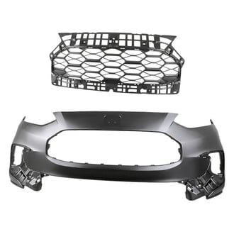 Replacement - 2-Piece (Front Bumper Cover, Grille) (CAPA Certified)