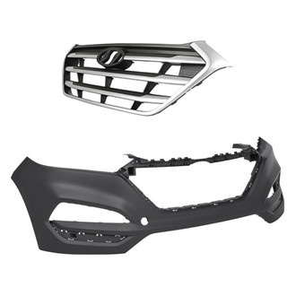 Replacement - 2-Piece (Front Bumper Cover, Grille) (Standard Line)
