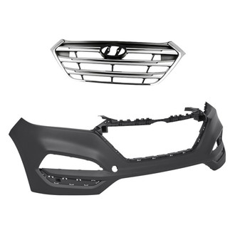 Replacement - 2-Piece (Front Bumper Cover, Grille) (Standard Line)