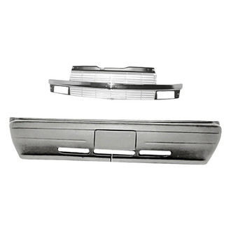 Replacement - 2-Piece (Front Bumper Cover, Grille)