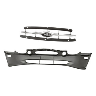 Replacement - 2-Piece (Front Bumper Cover, Grille)