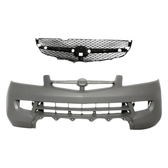 Replacement - 2-Piece (Front Bumper Cover, Grille)