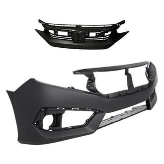 Replacement - 2-Piece (Front Bumper Cover, Grille) (Standard Line)