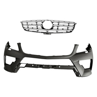 Replacement - 2-Piece (Front Bumper Cover, Grille)