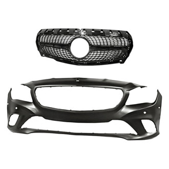 Replacement - 2-Piece (Front Bumper Cover, Grille)