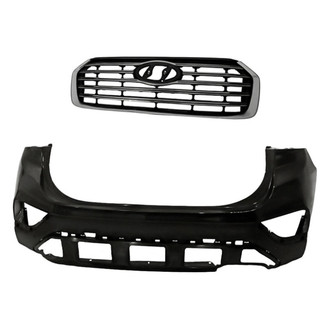 Replacement - 2-Piece (Front Bumper Cover, Grille) (Standard Line)