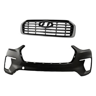 Replacement - 2-Piece (Front Bumper Cover, Grille)