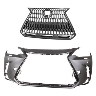Replacement - 2-Piece (Front Bumper Cover, Grille) (CAPA Certified)