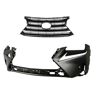 Replacement - 2-Piece (Front Bumper Cover, Grille) (Standard Line)