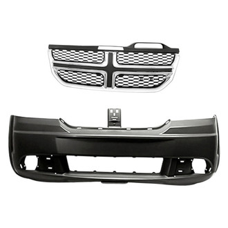 Replacement - 2-Piece (Front Bumper Cover, Grille)