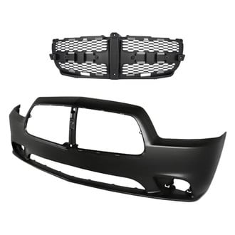 Replacement - 2-Piece (Front Bumper Cover, Grille)