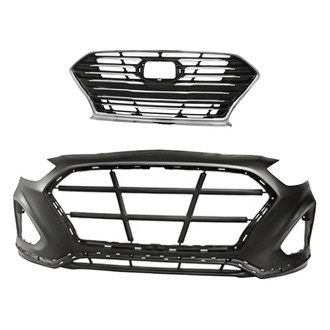 Replacement - 2-Piece (Front Bumper Cover, Grille) (Standard Line)