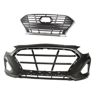 Replacement - 2-Piece (Front Bumper Cover, Grille) (Standard Line)