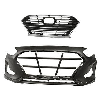 Replacement - 2-Piece (Front Bumper Cover, Grille) (Standard Line)