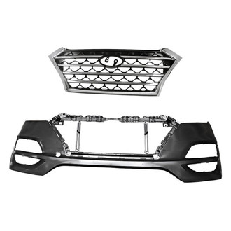 Replacement - 2-Piece (Front Bumper Cover, Grille) (Standard Line)