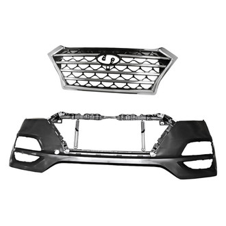 Replacement - 2-Piece (Front Bumper Cover, Grille) (Standard Line)
