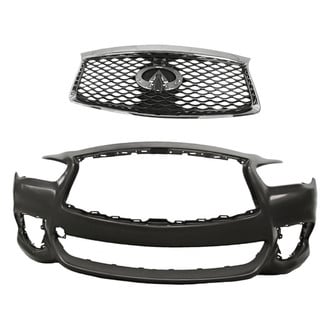 Replacement - 2-Piece (Front Bumper Cover, Grille)