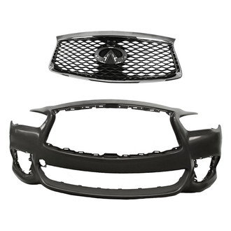 Replacement - 2-Piece (Front Bumper Cover, Grille) (Standard Line)