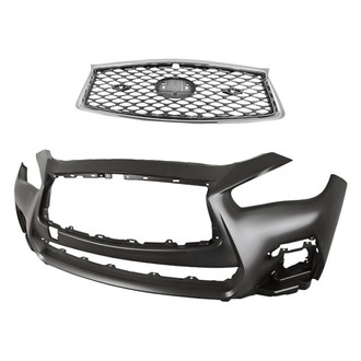 Replacement - 2-Piece (Front Bumper Cover, Grille) (Standard Line)