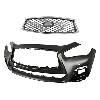 Replacement - 2-Piece (Front Bumper Cover, Grille) (Standard Line)