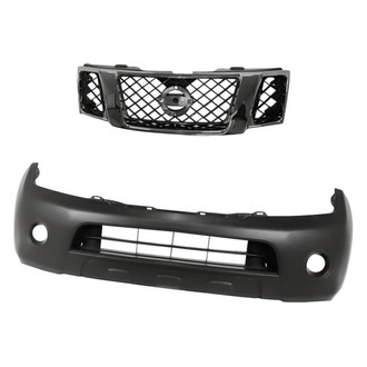 Replacement - 2-Piece (Front Bumper Cover, Grille)