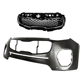 Replacement - 2-Piece (Front Bumper Cover, Grille) (Standard Line)
