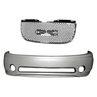 Replacement - 2-Piece (Front Bumper Cover, Grille)
