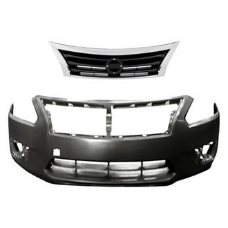 Replacement - 2-Piece (Front Bumper Cover, Grille) (CAPA Certified)