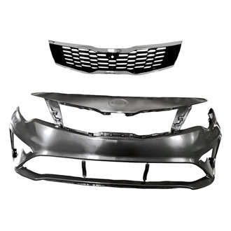 Replacement - 2-Piece (Front Bumper Cover, Grille)