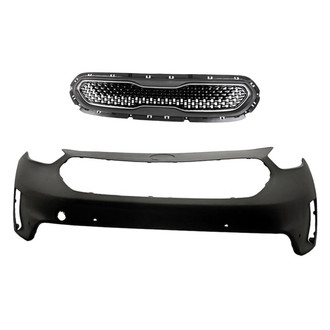 Replacement - 2-Piece (Front Bumper Cover, Grille) (Standard Line)