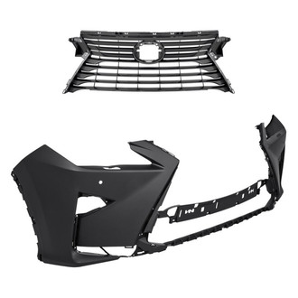 Replacement - 2-Piece (Front Bumper Cover, Grille) (Standard Line)