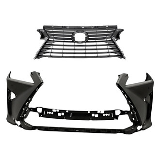 Replacement - 2-Piece (Front Bumper Cover, Grille) (Standard Line)