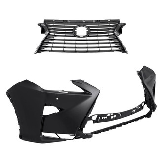 Replacement - 2-Piece (Front Bumper Cover, Grille) (Standard Line)