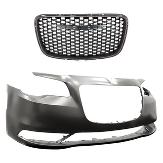 Replacement - 2-Piece (Front Bumper Cover, Grille) (Standard Line)