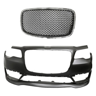 Replacement - 2-Piece (Front Bumper Cover, Grille) (Standard Line)