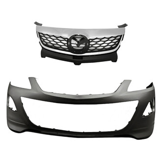 Replacement - 2-Piece (Front Bumper Cover, Grille) (Standard Line)