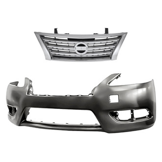 Replacement - 2-Piece (Front Bumper Cover, Grille) (CAPA Certified)