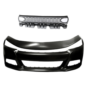 Replacement - 2-Piece (Front Bumper Cover, Grille) (Standard Line)