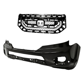 Replacement - 2-Piece (Front Bumper Cover, Grille) (CAPA Certified)