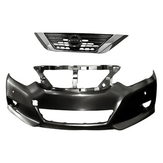 Replacement - 2-Piece (Front Bumper Cover, Grille)