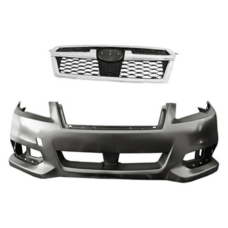 Replacement - 2-Piece (Front Bumper Cover, Grille)