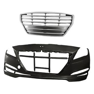 Replacement - 2-Piece (Front Bumper Cover, Grille) (CAPA Certified)