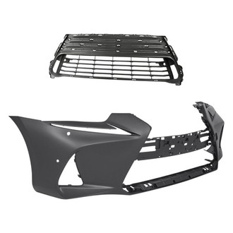 Replacement - 2-Piece (Front Bumper Cover, Grille) (Standard Line)