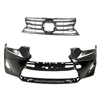 Replacement - 2-Piece (Front Bumper Cover, Grille) (Standard Line)