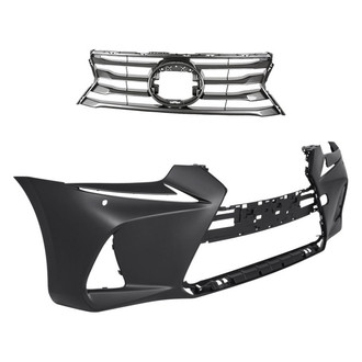 Replacement - 2-Piece (Front Bumper Cover, Grille) (Standard Line)