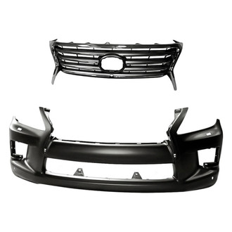 Replacement - 2-Piece (Front Bumper Cover, Grille) (Standard Line)