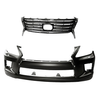 Replacement - 2-Piece (Front Bumper Cover, Grille) (Standard Line)