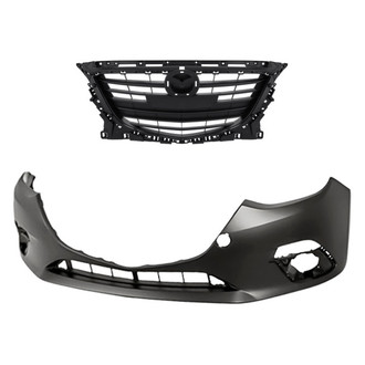 Replacement - 2-Piece (Front Bumper Cover, Grille) (Standard Line)