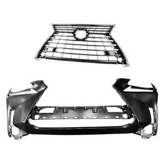 Replacement - 2-Piece (Front Bumper Cover, Grille) (Standard Line)